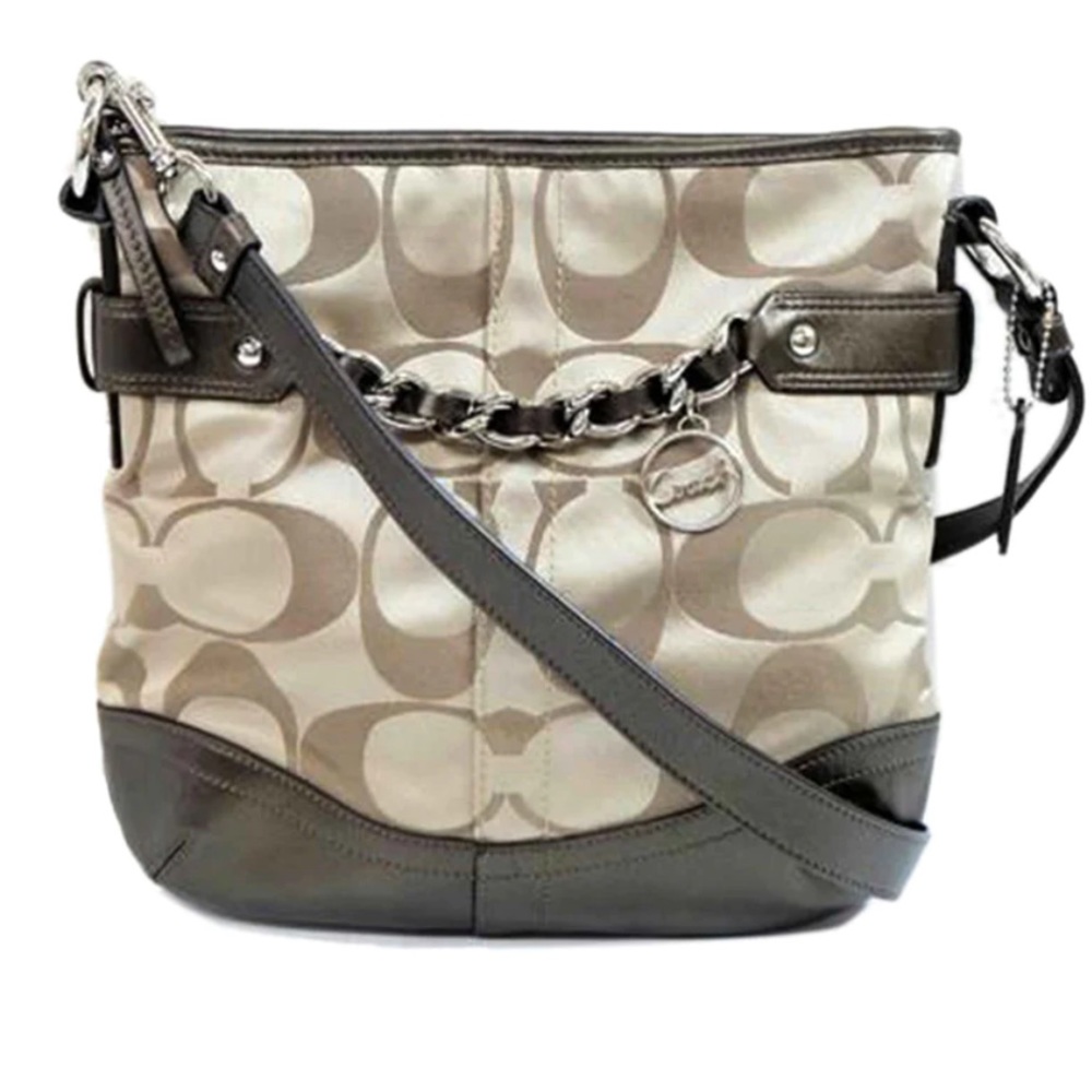 Coach F19730 Opric Metallic Signature Chain Crossbody or Shoulder Bag